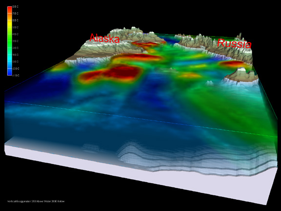 Temperature distributions in the Chukchi Sea in Fall 1990