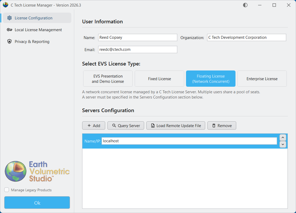 Floating License options