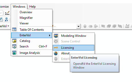 EnterVol Licensing window