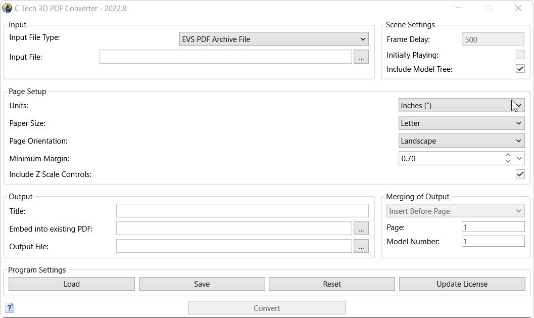 Empty converter application main window