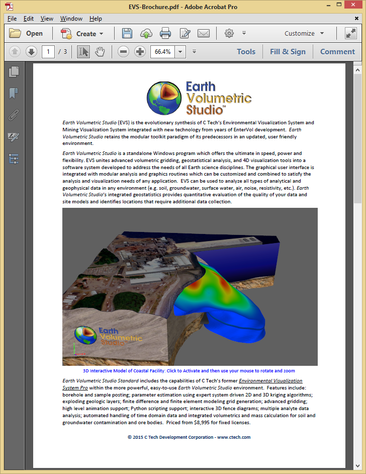 Activated 3D model from PRC file in the PDF