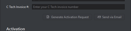 Generate Activation Request and Send via Email buttons