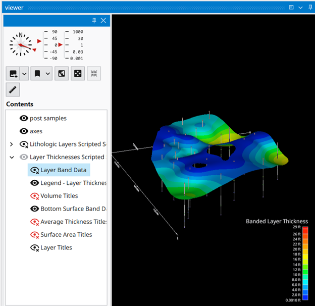 Layer band data toggled off