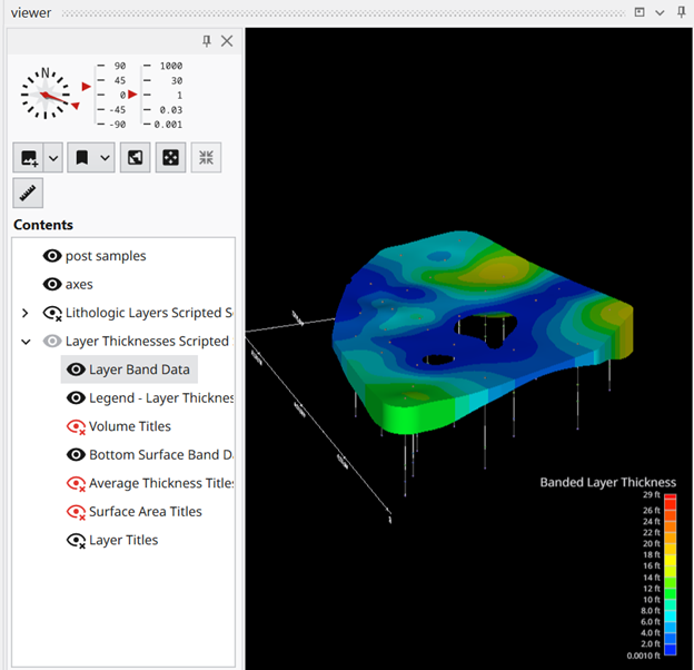 Layer band data toggled on